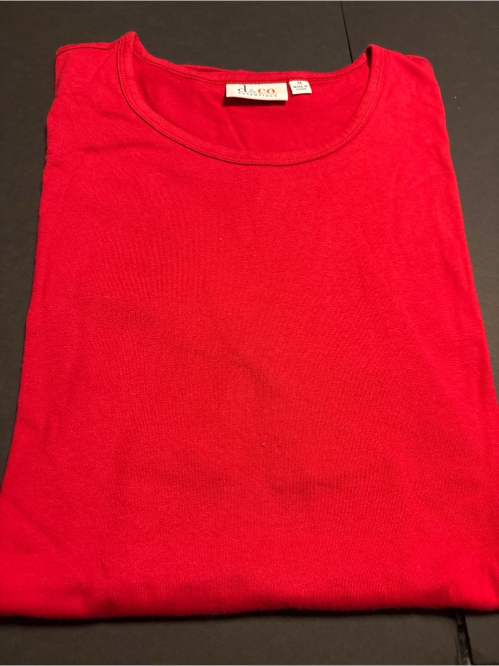 NWOT Denim & Co. Essentials 3X Red Short Sleeve Crew Neck Tee Plus Size